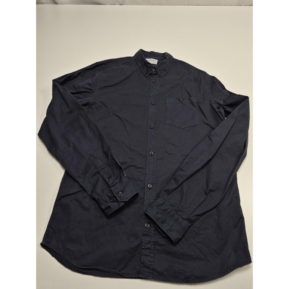 Norse Projects Shirt Mens Medium Blue Twill Long Sleeve Button Down Anton